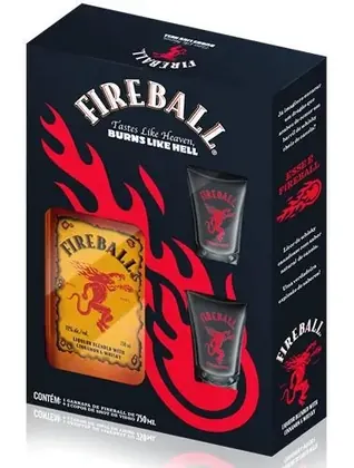 WHISKEY FIREBALL CANELA 750ML COM 1COPOS 2MINI